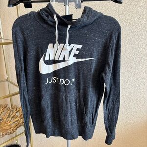 Nike Just Do It Hoodie Dark Gray Pullover Size M